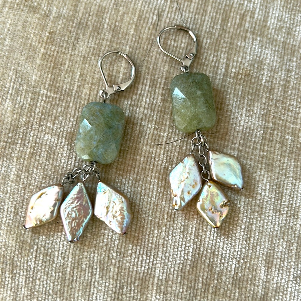 Sterling silver and semi precious stone earrings